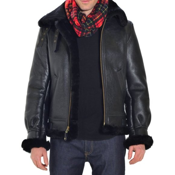 Schott Classic B-3 Sheepskin Leather Bomber Jacket - Picture 1 of 9